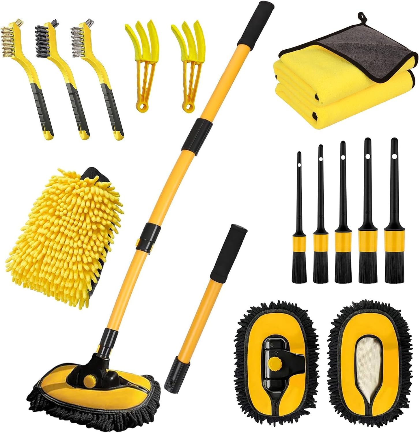 Car Wash Brush with Long Handle, 55 inch Car Wash Mop