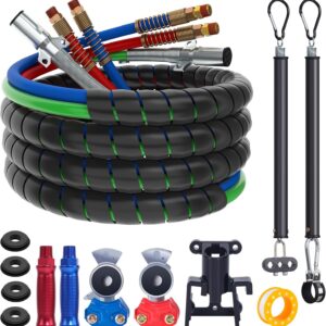 CheeMuii 15FT Semi Truck Air Line Kit with Gladhand Holder and Springs Kit