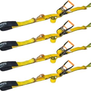 Heavy Duty Adjustable Car Tie Down Kit with Snap Hooks