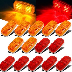 Partsam 14x Trailer RV Marker LED Light Double Bullseye 10 Diodes