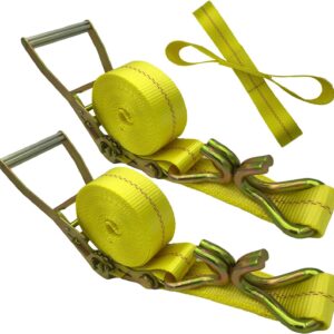 Ratchet Straps - 2" x 17' Heavy Duty Straps, Load up to 10000Lbs
