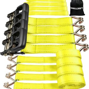 Ratchet Straps Heavy Duty 4 Pack,4500lbs Breaking Strength