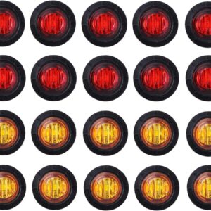 TMH 3/4 Inch Mount 10 pcs Amber + 10 pcs Red LED